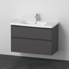 Duravit D-Neo meubelset m. wastafelonderbouwkast m. 2 laden m. softclose 100x20x48cm incl. wastafel grafiet mat SW642051