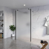 FugaFlow Eccelente Vetro Vrijstaande inloopdouche badkamer - 110x200cm - Glas mat - antikalk - 8mm veiligheidsglas - 2 zijwanden 30cm - met wandarmen en hoekprofielen - Zwart mat - SW1125548