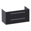 BRAUER EX WastafelOnderkast - 100x46x50cm - 2 softclose lades - zonder greep - 1 sifonuitsparing - MFC - black wood sw6436