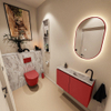 MONDIAZ TURE-DLUX 80cm toiletmeubel Fire. EDEN wastafel Glace positie rechts. Met 1 kraangat. SW1103263