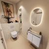 MONDIAZ TURE-DLUX 60cm toiletmeubel Cale. EDEN wastafel Ostra positie links. Met 1 kraangat. SW1104743