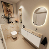 MONDIAZ TURE-DLUX 120cm toiletmeubel Talc. EDEN wastafel Frappe positie rechts. Zonder kraangat. SW1102608