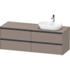 Duravit Ketho 2 wastafelonderbouwkast incl. consoleplaat met 4 laden voor waskom rechts 160x55x56.8cm met handgrepen antraciet basalt mat SW772194