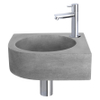 Differnz Cleo fonteinset - 31.5x31.5x10cm - Kwartrond - 1 kraangat - Recht chromen kraan - Beton Grijs SW373183