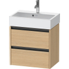 Duravit Ketho 2 Wastafelonderkast - 2 laden - 58.4x39x54.9cm - grepen antraciet - natuur eiken mat SW772809