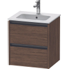 Duravit Ketho.2 wastafelonderkast 51x42x54.9cm geschikt voor 1 waskom Spaanplaat Noten (donker) Mat SW772735