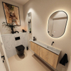 MONDIAZ TURE-DLUX 120cm toiletmeubel Washed Oak. EDEN wastafel Opalo positie rechts. Zonder kraangat. SW1104649