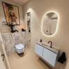 MONDIAZ TURE-DLUX 80cm toiletmeubel Clay. EDEN wastafel Glace positie midden. Met 1 kraangat. SW1103213
