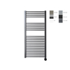 Sanicare electrische design radiator 111,8 x 45 cm. Gun metal met thermostaat zwart (rechtsonder) SW1000639
