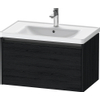 Duravit Ketho 2 wastafelonderbouwkast met 1 lade 78.4x45.5x44cm met greep antraciet eiken zwart mat SW772865