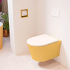 MONDIAZ LAVIE wandclosetpack - 36x53cm - diepspoel - rimless - Ocher (geel) - softclose - quick-release - toiletzitting - Rosee (roze) SW1208689