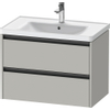 Duravit Ketho 2 wastafelonderbouwkast met 2 laden 78.4x45.5x54.9cm met grepen antraciet betongrijs mat SW772649