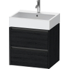 Duravit Ketho 2 wastafelonderbouwkast - 2 laden - 58.4x46x54.9cm - grepen antraciet - eiken zwart mat SW773019