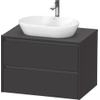 Duravit Ketho 2 wastafelonderbouwkast incl. consoleplaat met 2 laden 80x55x56.8cm met handgrepen antraciet grafiet supermat SW772334