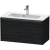 Duravit Ketho 2 wastafelonderbouwkast met 1 lade 68x39x44cm met greep antraciet eiken zwart mat SW772296