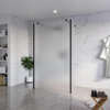 FugaFlow Eccelente Vetro Vrijstaande inloopdouche badkamer - 120x200cm - Glas mat - antikalk - 8mm veiligheidsglas - 2 zijwanden 30cm - met wandarmen en hoekprofielen - Zwart mat - SW1125633