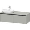 Duravit Ketho 2 wastafelonderbouwkast incl. consoleplaat met 2 laden voor waskom links 140x55x45.9cm met handgrepen antraciet betongrijs mat SW772672