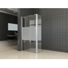 Wiesbaden Comfort zijwand draaibaar links 350 x 2000 x 10 mm nano helder glas met melkglas middenband/chroom SW373599