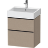 Duravit D-Neo wastafelonderkast 58.4x62.5x44.2cm 2 lades Linnen Mat SW641147