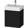 Duravit D-Neo wastafelonderkast 58.4x62.5x44.2cm 2 lades Eiken (zwart) Mat SW640936