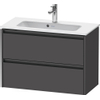Duravit Ketho 2 wastafelonderbouwkast met 2 laden 81x39x54.9cm met grepen antraciet grafiet mat SW772363