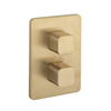 Crosswater Atoll Thermostatische Crossbox - inbouw - met afbouwdeel - 2 functies - geborsteld messing SW1224155