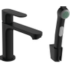 Hansgrohe Rebris S bidetset m. 1-gats wastafelkraan 110 z. waste m. handdouche m. doucheslang 160cm mat zwart SW796437