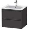 Duravit Ketho 2 wastafelonderbouwkast met 2 laden 61x48x55cm met grepen antraciet grafiet supermat SW772347
