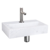 Differnz Flat fonteinset - 38x24x8cm - Rechthoek - 1 kraangat - Recht matte chromen kraan - Marmer Wit SW373136