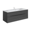 Crosswater Glide II Wastafelonderkast - 100x50x45cm - 2 lades - greeploos - steelwood SW670224