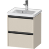 Duravit Ketho 2 wastafelonderbouwkast met 2 laden 48.4x37.5x54.9cm met grepen antraciet taupe supermat SW772127