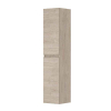 INK Badkamerkast - 35x37x169cm - 2 deuren - links en rechtsdraaiend - greeploos - houten keerlijst - MFC Ivoor eiken SW798506