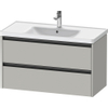 Duravit Ketho 2 wastafelonderbouwkast met 2 laden 98.4x45.5x54.9cm met grepen antraciet betongrijs mat SW772198