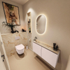 MONDIAZ TURE-DLUX 100cm toiletmeubel Rosee. EDEN wastafel Frappe positie links. Met 1 kraangat. SW1102976
