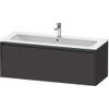 Duravit Ketho 2 wastafelonderbouwkast met 1 lade voor enkele wastafel 121x48x44cm met greep antraciet grafiet supermat SW772954