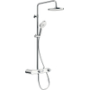 Duravit Shower Systems Douchesysteem - thermostatisch - HOH=15cm - hoofddouche ø23cm - 1 jet - handdouche rond - 3 jet - chroom/wit hoogglans SW962035