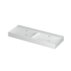 INK Unlimited wastafel - 120x45x11cm - 2 wasbakken - 2 kraangaten - porselein wit glans SB0202101