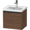 Duravit Ketho 2 wastafelonderbouwkast met 1 lade 48.4x37.5x44cm met greep antraciet donker noten mat SW771805
