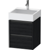 Duravit Ketho 2 wastafelonderbouwkast met 2 laden 48.4x46x54.9cm met grepen antraciet eiken zwart mat SW771893