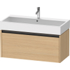 Duravit Ketho 2 wastafelonderbouwkast met 1 lade 98.4x46x44cm met greep antraciet natuur eiken mat SW772273