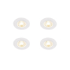 QAZQA Ulo Inbouwspot - set van 4 - 8.2x8.2cm - incl. LED - 3 staps dimbaar - IP44 - rond - mat wit SW1210161