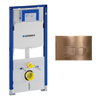 Geberit Duofix Element - UP 320 - QeramiQ metal bedieningsplaat - wand 112cm - rechthoekige knoppen - metaal koper SW976096