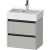 Duravit Ketho 2 wastafelonderbouwkast met 2 laden 58.4x39x54.9cm met grepen antraciet betongrijs mat SW772663