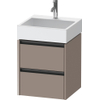 Duravit Ketho 2 wastafelonderbouwkast met 2 laden 48.4x46x54.9cm met grepen antraciet basalt mat SW772199