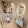 MONDIAZ TURE-DLUX 60cm toiletmeubel Clay. EDEN wastafel Glace positie links. Zonder kraangat. SW1105223