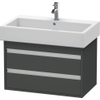 Duravit Ketho Wastafelonderkast 75x44x48cm Standaard greep met softclose spaanplaat Grafiet Mat 0280186