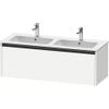 Duravit Ketho 2 wastafelonderbouwkast met 1 lade voor dubbele wastafel 128x48x44cm met greep antraciet wit mat SW771841
