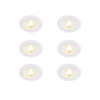 QAZQA Ulo Inbouwspot - set van 6 - 8.2x8.2cm - incl. LED - 3 staps dimbaar - IP44 - rond - mat wit SW1210162