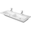 Duravit ME by Starck meubelwastafel dubbel 2 kraangaten met overloop 130x49cm mat wit SW297040