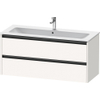 Duravit Ketho 2 wastafelonderbouwkast met 2 laden voor enkele wastafel 121x48x55cm met grepen antraciet wit supermat SW772744